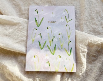 Magic snowdrops recycled notebook for planting seeds spring equinox