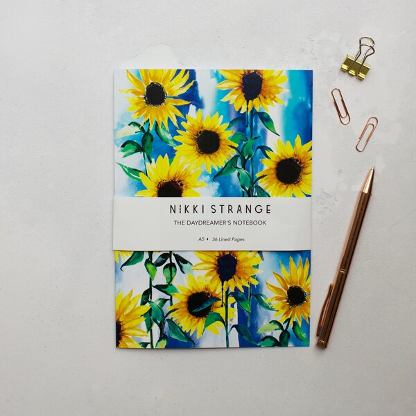 Sunflower Sky A5 Notebook with lined pages