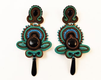 FROZEN CHOCOLATE soutache earrings