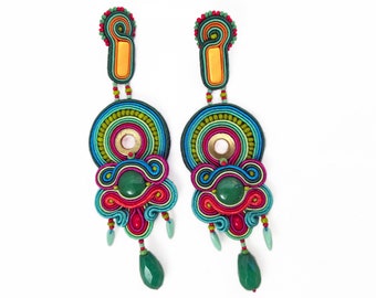 SUMATRA II long soutache earrings