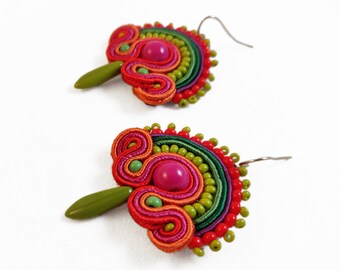 Mini Orange kolczyki soutache