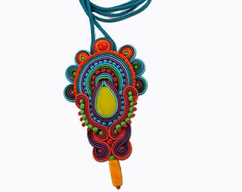 CHOLULA sutasz naszyjnik wisior SOUTACHE