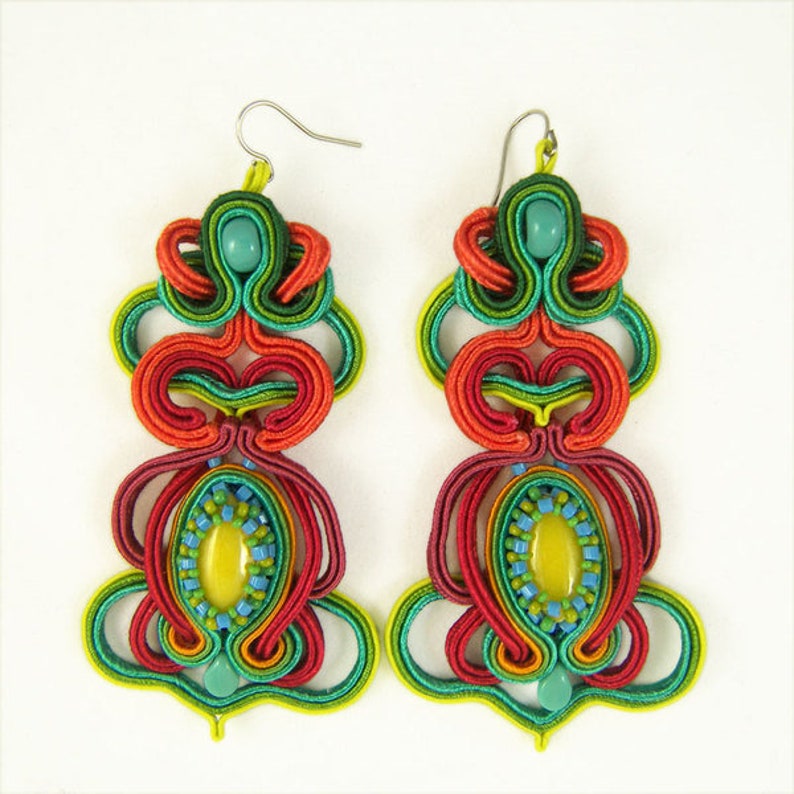 Art NOUVEAU II sutasz kolczyki SOUTACHE zdjęcie 1