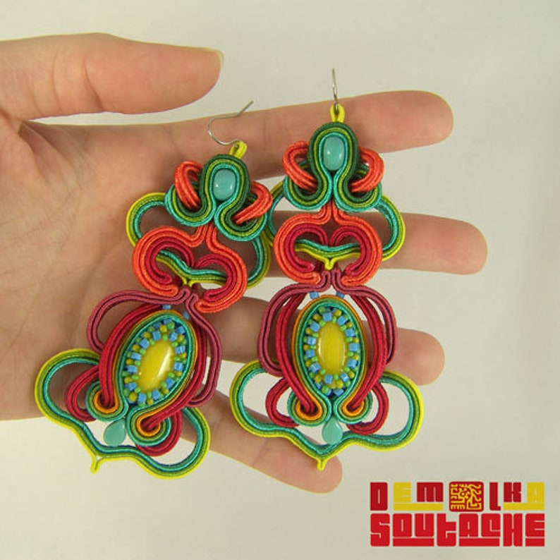 Art NOUVEAU II sutasz kolczyki SOUTACHE zdjęcie 2