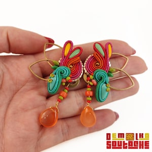 Art Deco Jungle II soutache earrings imagem 4