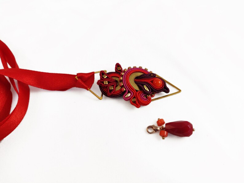 ART DECO POMEGRANATE collar / brazalete soutache imagen 2