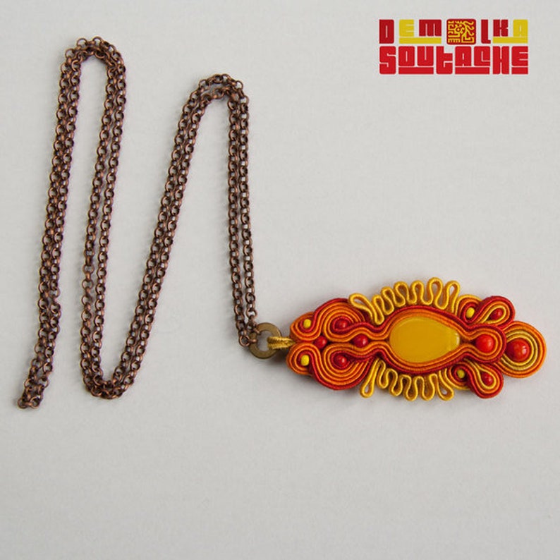 FLAME sutasz wisior naszyjnik SOUTACHE zdjęcie 2