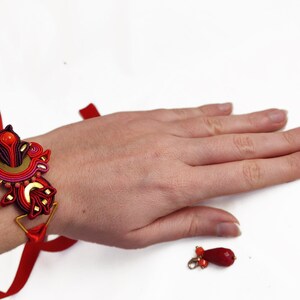 ART DECO POMEGRANATE collar / brazalete soutache imagen 3