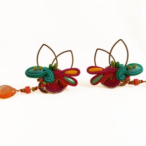 Art Deco Jungle II soutache earrings image 2