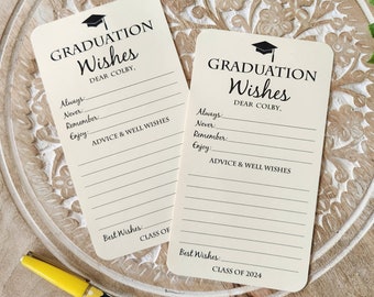 Set of 12 Graduation Wishes Cards - HANDMADE - Advice Cards for Graduation Party - Graduation Party Decorations - Words of Wisdom Graduate