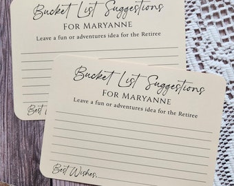 Set of 12 Handmade Retirement Wishes Cards - Greenery - Share a Favorite Memory - Bucket List Ideas - Retirement Party Decorations