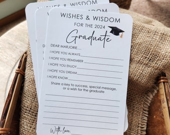 Set of 12 Graduation Wishes Cards - Advice Cards for Graduation Party - Graduation Party Decorations - Graduation gift - Graduation advice