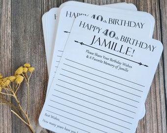 Set of 12 Birthday Wishes & Share a Memory cards / Birthday Memory Cards / 70th Birthday Wishes / 50th Birthday Wishes / 30th Birthday Gift