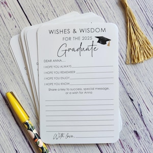 Set of 12 Graduation Wishes Cards - Advice Cards for Graduation Party - Graduation Party Decorations - Graduation gift - Graduation advice