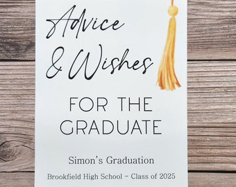 Sign for Graduation Party Wish & Advice tags / 5x7 Sign / Instruction Card / Graduation Wishing Tree Sign - SIGN ONLY