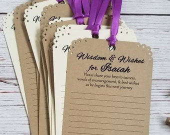 College Send Off Farewell Wishing Tree tags - Handmade Set of 12 - Trunk Party Gift - Wishes for the Graduate - Goodbye Party Gift - New Job