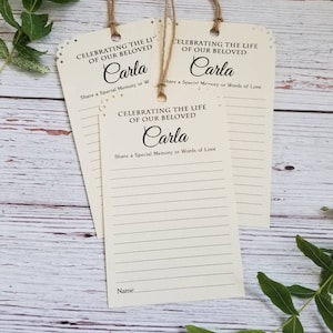 Lot de 12 étiquettes faites main d'arbre de partage d'un souvenir pour le souvenir - cérémonie de célébration de la vie - mots d'amour de partage - carte souvenir