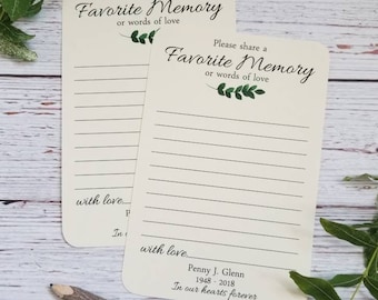 Handmade Memorial Share a Memory Cards - Memorial cards - Share Words of Love - Celebration of Life Ceremony - Memorial Card Keepsake