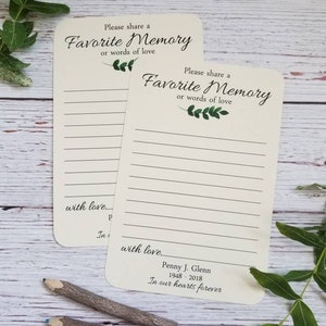 Handmade Memorial Share a Memory Cards - Memorial cards - Share Words of Love - Celebration of Life Ceremony - Memorial Card Keepsake