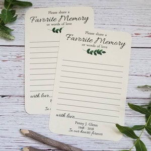 Tarjetas conmemorativas hechas a mano para compartir recuerdos - Tarjetas conmemorativas - Comparte palabras de amor - Ceremonia de celebración de la vida - Tarjeta conmemorativa de recuerdo