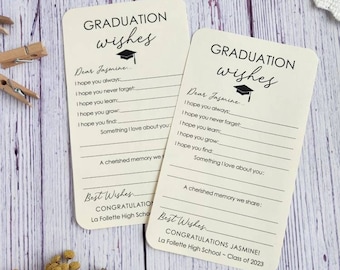 Set of 12 Handmade Graduation Wishes Cards - Advice Cards for Graduation Party - Graduation Party Decorations - Graduation gift