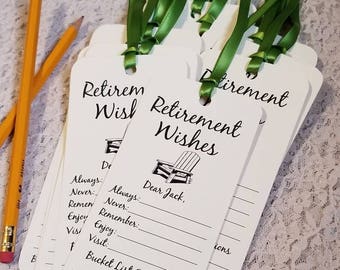 Set of 8 Retirement Wishing Tree Tags / Bookmarks / Retirement Party Idea / Retirement Cards / Retirement Wish Cards