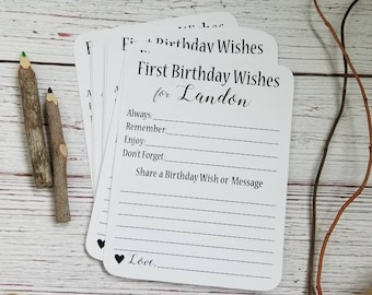 Set of 12 Birthday Wishes Cards for Birthday Party / Handmade and Personalized / 1st Birthday Wishes / 30th Birthday Wishes