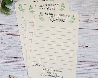 Tarjetas conmemorativas hechas a mano para compartir recuerdos - Tarjetas conmemorativas - Comparte palabras de amor - Ceremonia de celebración de la vida - Tarjeta conmemorativa de recuerdo