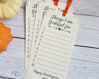 Handmade Gratitude Cards - Thanksgiving Tree - Thankful Tags - Thanksgiving Decorations Activity - Thanksgiving Table Setting Favors