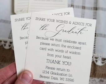 Handmade Celebrate Apart Insert Cards - For guests that are unbale to celebrate in person - Send with Graduation Announcements - Set of 12