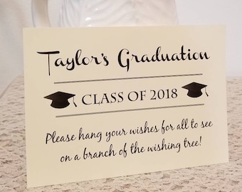 Sign for Graduation Party Wishing tree tags / 5x7 Sign / Instruction Card / Graduation Wishing Tree Sign