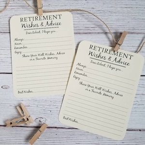 Set of 12 Handmade Retirement Wishes Advice Cards - Share a Favorite Memory - Retirement Party Idea - Retirement Party Decorations