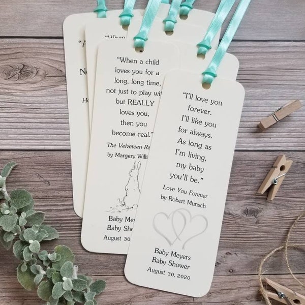 Set of 8 Children Book Theme Bookmark Favors / Baby Shower / Birthday Party Favors / Children Book Quotes / Reading theme / Books for Baby