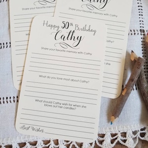 Lot de 12 voeux d'anniversaire et cartes mémoire / Personnalisation faite main / Souhaits du 50e anniversaire / Souhaits du 30e anniversaire / Décorations de fête d'anniversaire