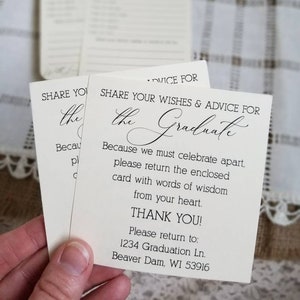 Handmade Celebrate Apart Insert Cards - For guests that are unbale to celebrate in person - Send with Graduation Announcements - Set of 12