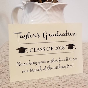 Sign for Graduation Party Wishing tree tags / 5x7 Sign / Instruction Card / Graduation Wishing Tree Sign
