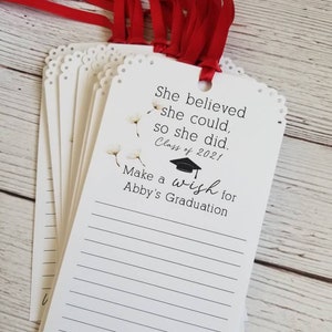 Set of 12 Graduation Wishes & Advice Tags - Handmade Personalized - Graduation Wishing Tree Tags - Trunk Party Gift - Graduation party decor