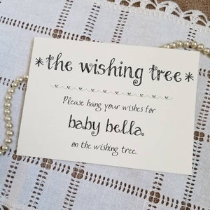 Wishing Tree Instruction Card for Baby Shower 5x7 - SIGN ONLY - Handmade sign, not a download