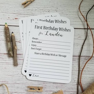 Set of 12 Birthday Wishes Cards for Birthday Party / Handmade and Personalized / 1st Birthday Wishes / 30th Birthday Wishes