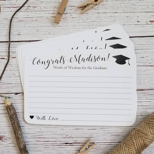 12 Handmade Graduation Wishes and Advice Cards for Graduation Party / Words of Wisdom / Graduation gift / Graduation Party  Decorations