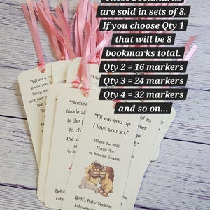 Set of 8 Children Book Theme Bookmark Favors / Baby Shower / Birthday Party Favors / Children Book Quotes / Reading theme / Books for Baby immagine 4
