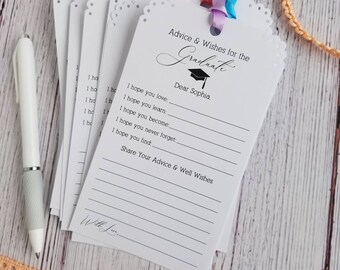 Set of 12 Graduation Wish Tags Graduation Advice Tags - Handmade and Personalized - Graduation Wishing Tree Tags - Trunk Party Gift