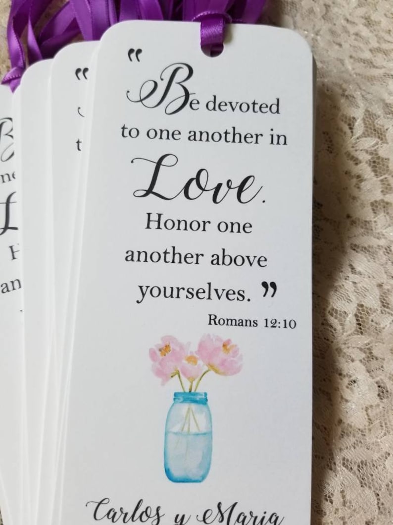 Set of 8 Handmade Personalized Bridal Shower Bookmark Favors Etsy