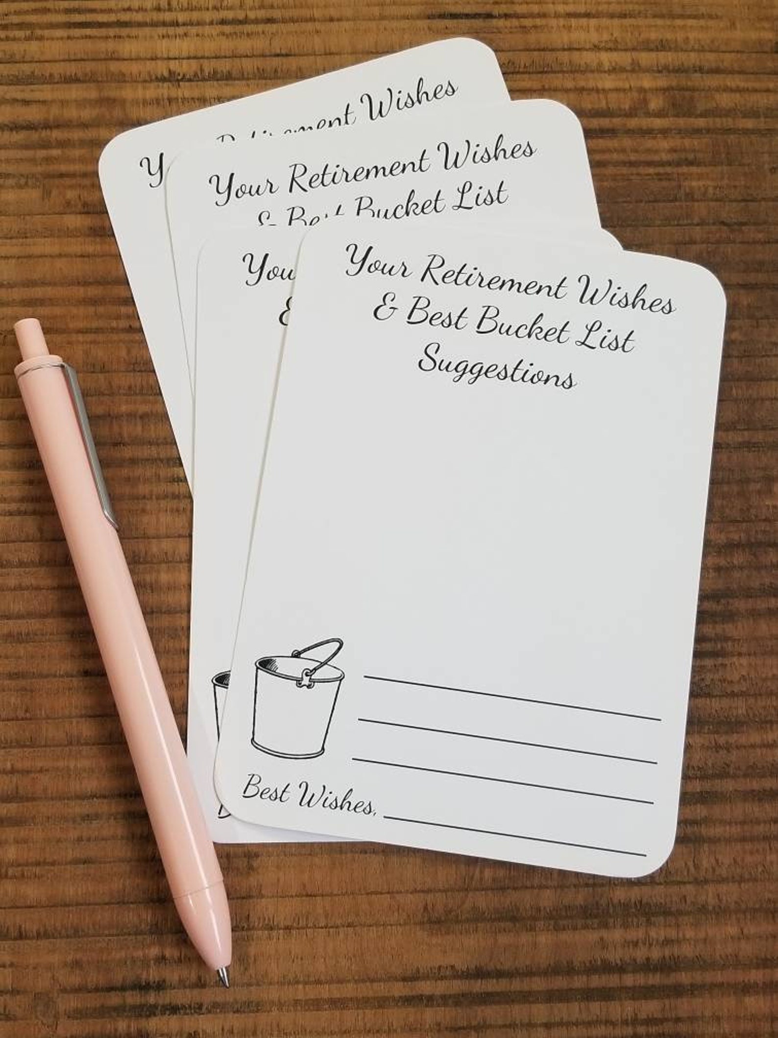 Set Of 12 Retirement Wishes Bucket List Suggestion Cards For Etsy