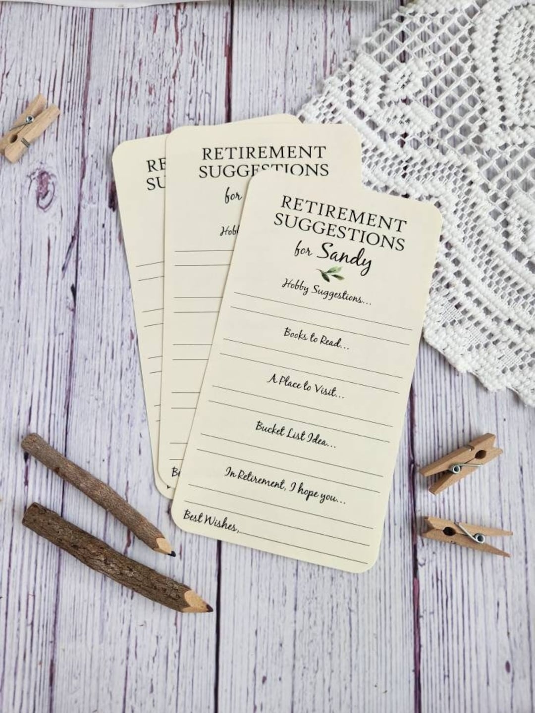 Set of 12 Handmade Retirement Suggestion Cards Hobby Ideas Bucket List