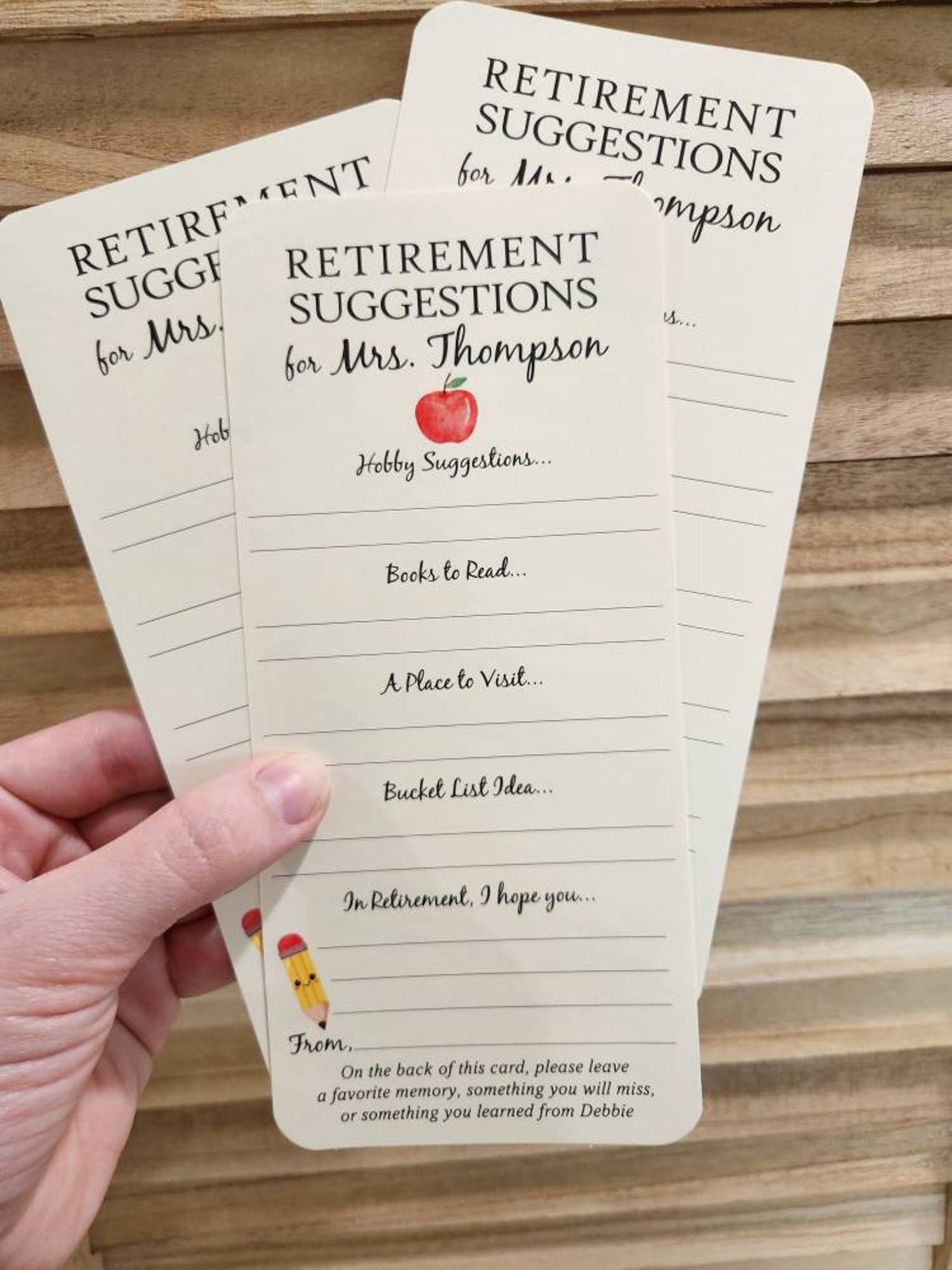 Set of 12 Handmade Retirement Suggestion Cards for Teacher Etsy