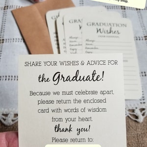 Set of 12 Graduation Wishes Cards Advice Cards for Graduation Party Graduation Party Decorations Graduation gift Graduation advice image 9