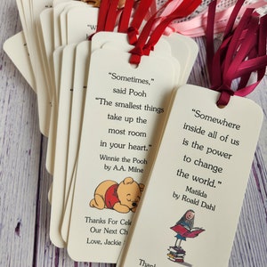 Set of 8 Children Book Theme Bookmark Favors / Baby Shower / Birthday Party Favors / Children Book Quotes / Reading theme / Books for Baby Yes, Colored Images