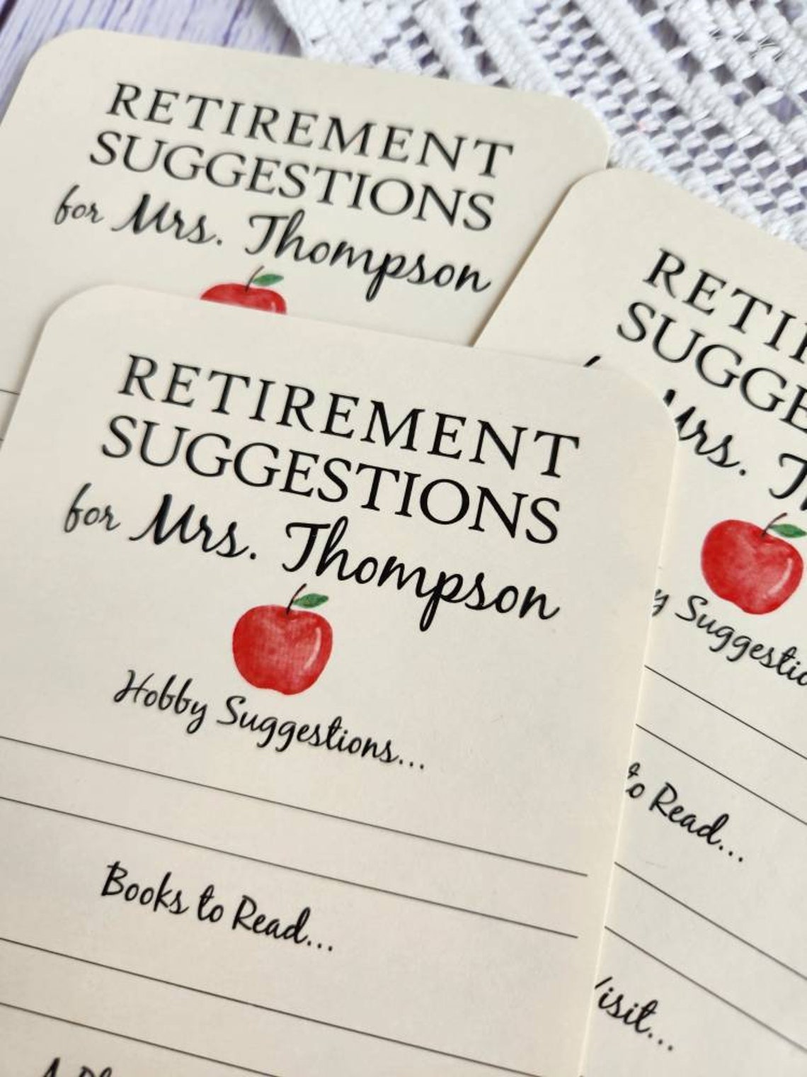 Set of 12 Handmade Retirement Suggestion Cards for Teacher Etsy