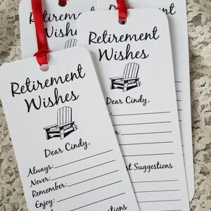 8 Handmade Retirement Wishing Tree Tags / Bookmarks / Retirement Wishes Cards / Retirement Advice Cards / Retirement Reception Idea image 8